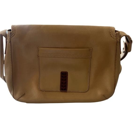 Orla Kiely Tan Leather Crossbody with Green Detailing - Picture 6 of 16